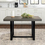 Tavolo da pranzo in legno massello stile anticato, 132 cm
