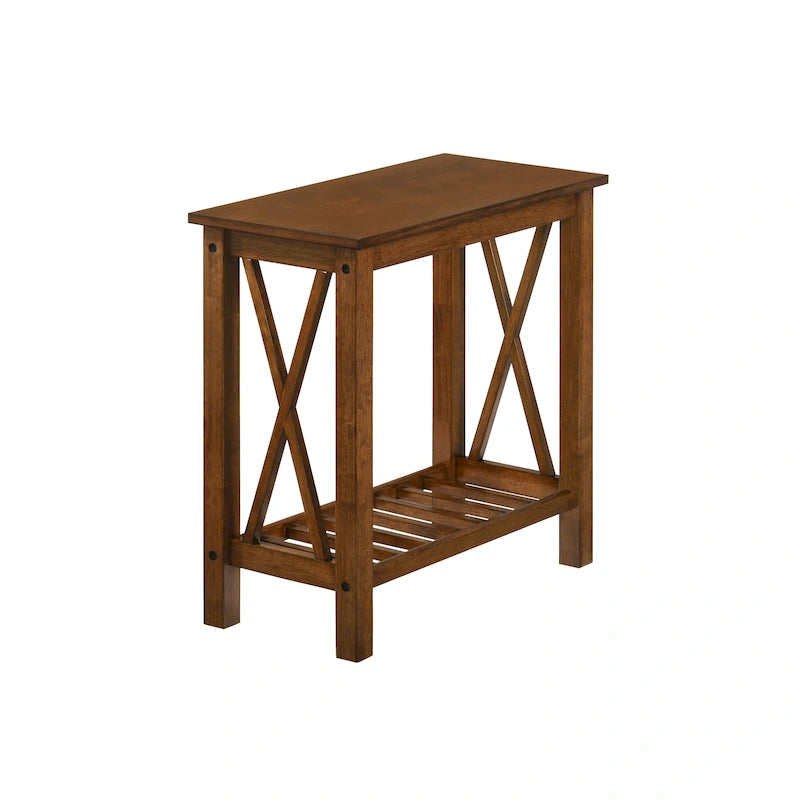 Tavolino Farmhouse da 30 cm con 1 ripiano in finto marmo