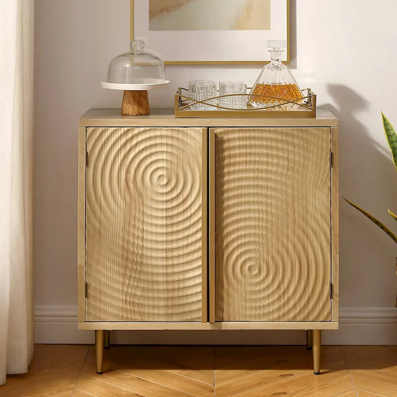 Credenza in legno fatta a mano con 2 ante