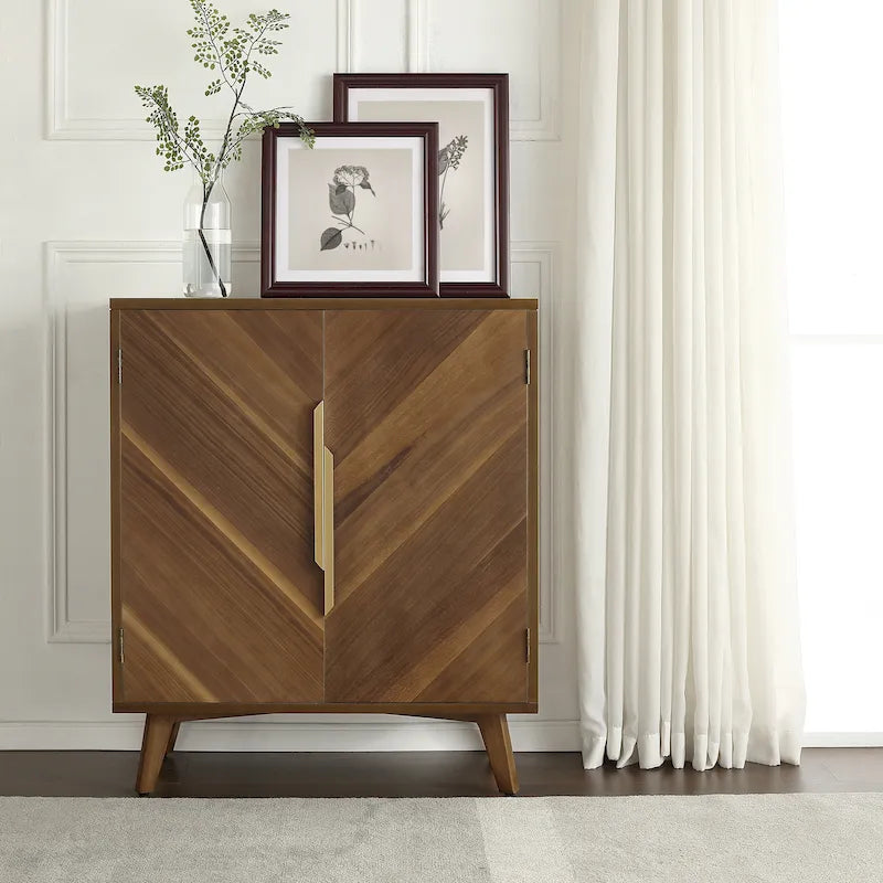 Credenza in legno fatta a mano con 2 ante