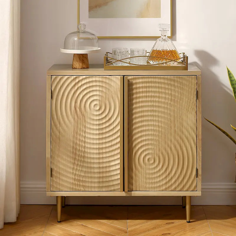 Credenza in legno fatta a mano con 2 ante