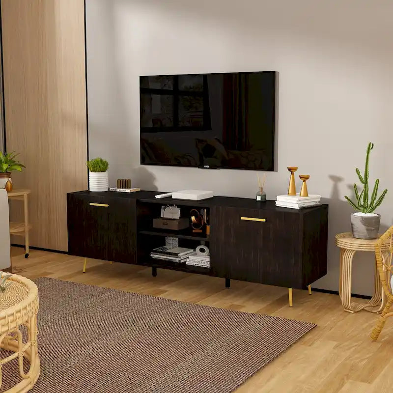 Credenza Porta TV Mobile TV 2 Ante Tavolino Bianco/Marrone