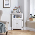 Mobile angolare salvaspazio, mobile angolare da terra per bagno con ante e ripiani per bagno, cucina, soggiorno, bianco