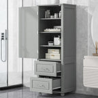 Mobiletto da bagno alto indipendente con anta, 2 cassetti e ripiano regolabile